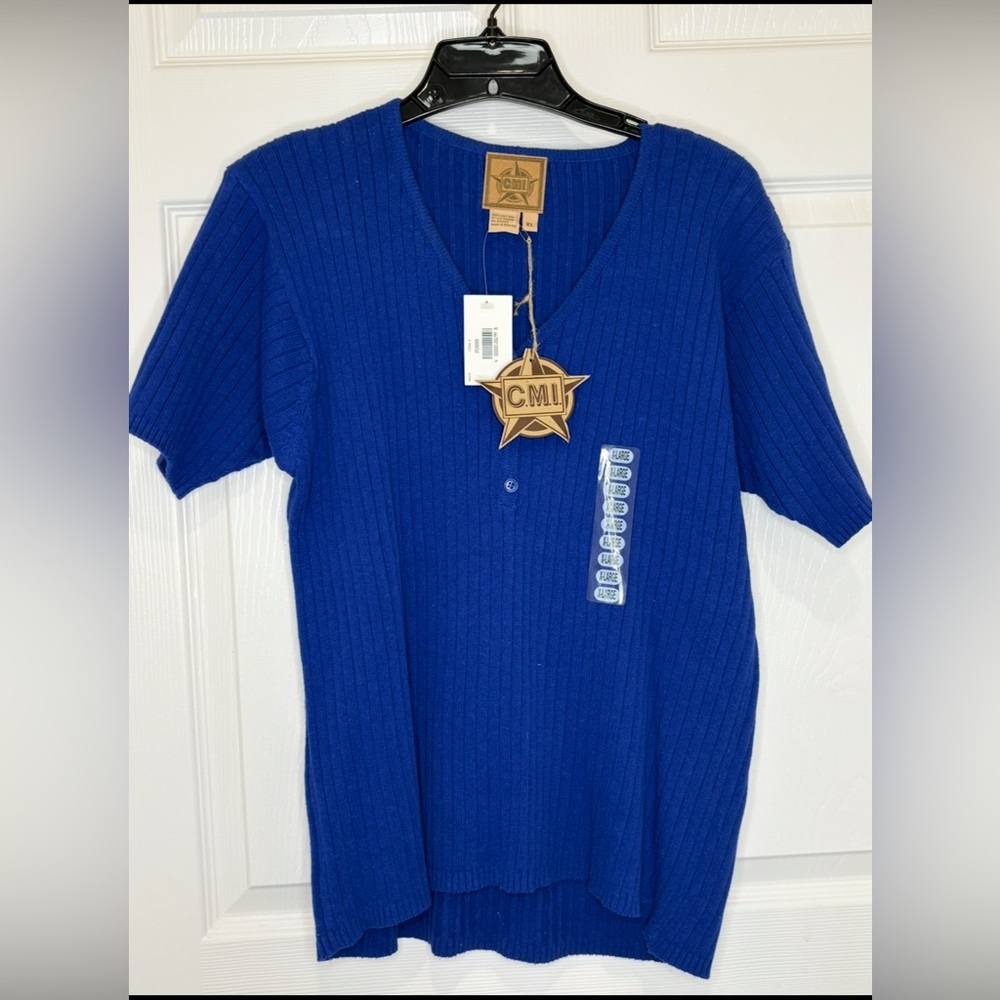 CMI Brand NEW w/ tags‎ Sweater Blue Womens Sz XL V-neck